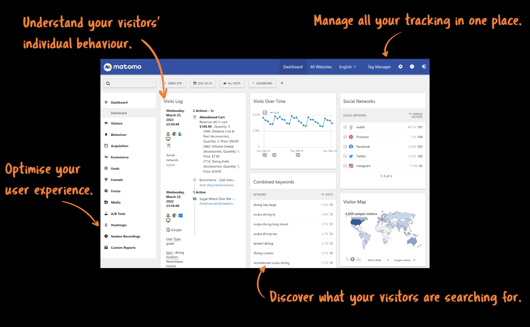 Matomo dashboard screenshot